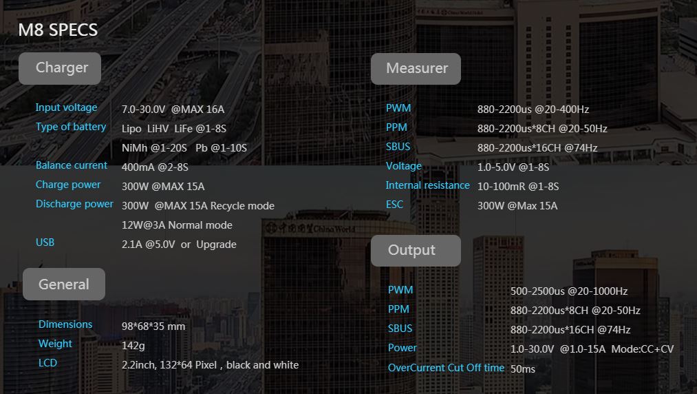 M8 Specs